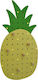 Ankor Wooden Kids Wall Hanger with Hooks Pineapple Yellow 24x3x48cm