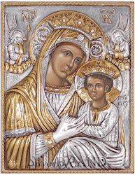 Virgin Mary of the Renaissance Silver Icon (Gilded) 25x20cm