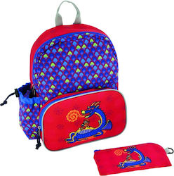 Laken Dragon +3 Σχολική Τσάντα Πλάτης Νηπιαγωγείου σε Μπλε χρώμα Μ33 x Π25 x Υ11cm