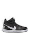 Court Court Borough Mid PE PS Kids Sports Shoes Basketball with Hoop & Loop Closure Black