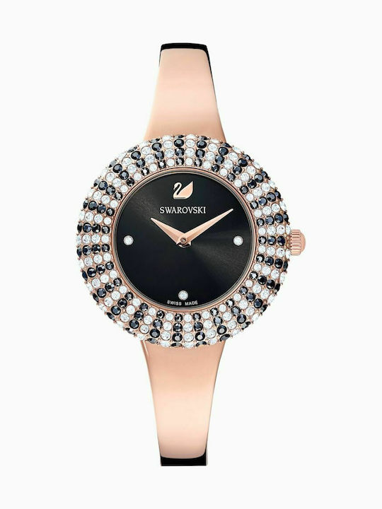 Swarovski Crystal Rose Metal Bracelet Black Γυναικείο Ρολόι 34mm Μπαταρίας με Ροζ Μεταλλικό Μπρασελέ