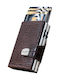 Tru Virtu Click & Slide Δερμάτινο Ανδρικό Πορτοφόλι Καρτών με RFID και Μηχανισμό Slide Καφέ