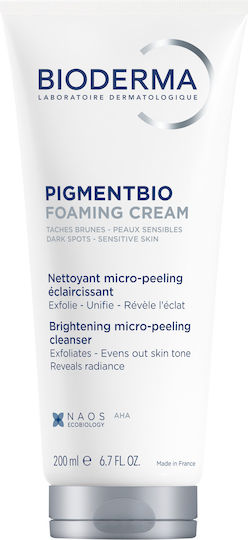 Bioderma Pigmentbio Foaming Cream Exfoliating Cleansing Brightening Cream for Skin with Hyperpigmentation