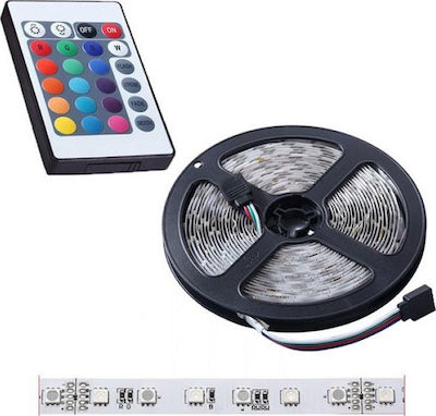 GlobalExpress Waterproof LED Strip Power Supply 12V RGBW Length 5m and 60 LEDs per Meter Set with Remote Control and Power Supply SMD5050