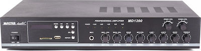 Master Audio MD-1200 Τελικός Ενισχυτής Εγκαταστάσεων με 2 Ζώνες 100W/100V και Συνδέσεις USB/FM/Bluetooth