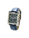 Chronotech Watch Chronograph Battery with Blue Leather Strap CT7276-03