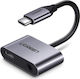 Ugreen Converter USB-C male to 3.5mm / USB-C female Gray 1pcs 50596