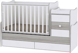 Lorelli Convertible Baby Crib Maxi Plus White ArtWood for Mattress 62x110cm