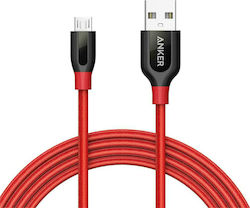 Anker PowerLine+ Împletit USB 2.0 la cablu micro USB Roșu 1.8m (A8143H91)