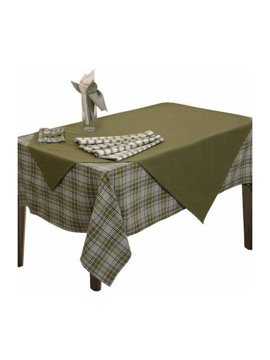 Viopros Tablecloth Set Scotland 3 Green 140x140cm