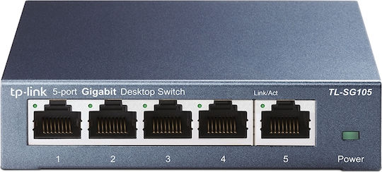 TP-LINK TL-SG105 v5 Неуправляем L2 Switch с 5 Портове Гигабитови (1Gbps) Ethernet