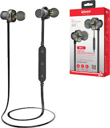 Ipipoo DP-1 In-ear Bluetooth Handsfree Ακουστικά με Αντοχή στον Ιδρώτα Μαύρα