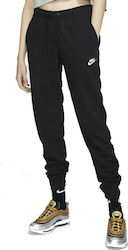 Nike Sportswear Essential Talie înaltă Pantaloni de trening pentru femei cu cauciuc Negru Fleece