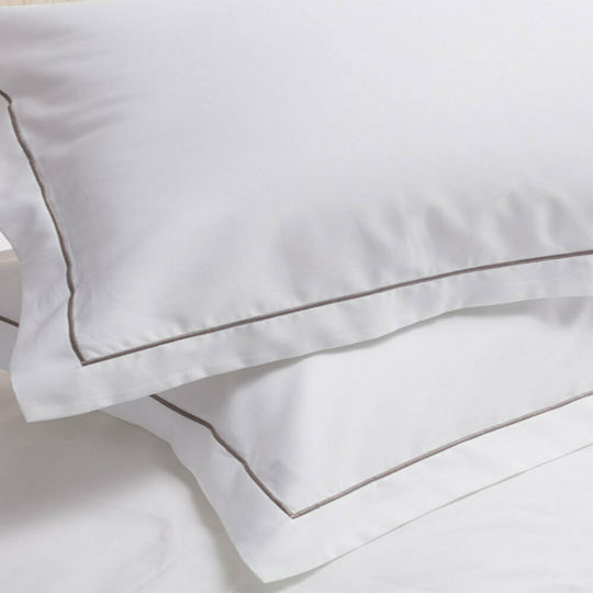 Vesta Home Ηρώ Σετ Μαξιλαροθήκες Oxford Λευκό 55x75εκ.