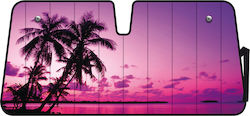 Lampa Car Windshield Sun Shade with Suction Cup Premium Palm Beach Sunset 147x68cm