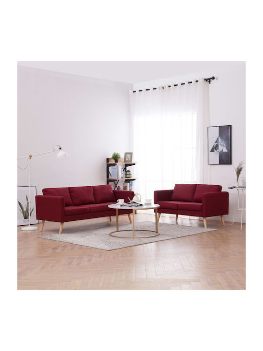Living Room Furniture Set 3-Seater & 2-Seater Red
