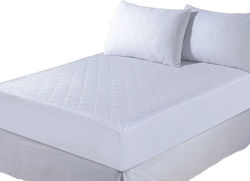 Ariete Super-Double Quilted Mattress Cover Fitted White 160x200cm