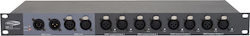 Showtec DB-1-4 DMX-Splitter für Beleuchtungssteuerungen / 2 XLR-Eingänge mit Rack 50780