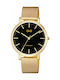 Q&Q Watch with Gold Metal Bracelet