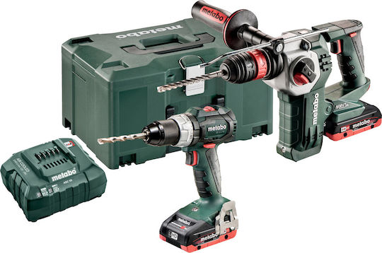 Metabo Combo Set 2.3.7 BL LIHD Σετ Κρουστικό Δραπανοκατσάβιδο & Πιστολέτο Brushless 18V με 2 Μπαταρίες 4Ah και Θήκη