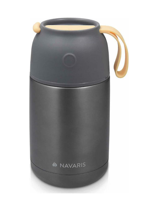 Navaris Δοχείο Φαγητού Inox Θερμός Γκρι 450ml