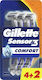Gillette Sensor 3 Comfort Ξυραφάκια μιας Χρήσης με 3 Λεπίδες και Λιπαντική Ταινία 6τμχ