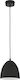TK Lighting Kami Pendant Light Black Bell with Socket E27 23x23cm