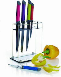 Kitchen Craft Colourworks Knife Set With Stand of Stainless Steel CWKNB25 5pcs