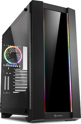 Sharkoon Elite Shark CA200G Gaming Midi Tower Computer Case with Window Panel and RGB Lighting Black