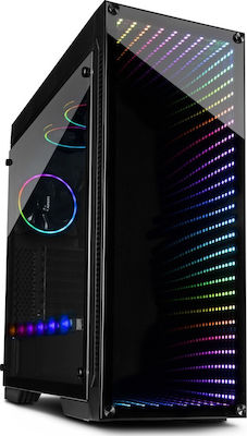 Inter-Tech X-908 Infini2 Gaming Midi-Turm Computergehäuse mit RGB-Beleuchtung Schwarz