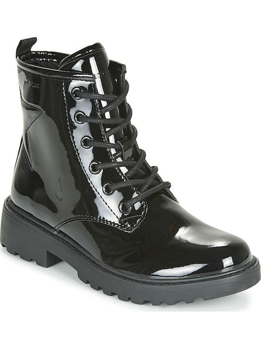 J Casey Leather Kids Boots with Zipper Black