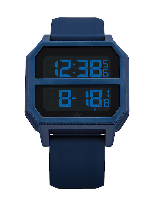Adidas Archive R2 Ψηφιακό Ρολόι Χρονογράφος Μπαταρίας με Καουτσούκ Λουράκι σε Μπλε χρώμα