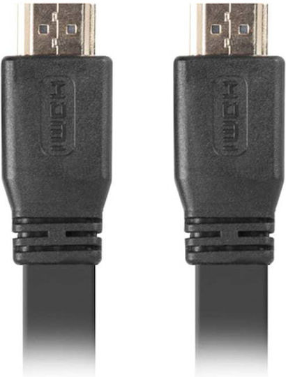 Lanberg HDMI 2.0 Premium Hochgeschwindigkeits 4K 60Hz HDR Wohnung Kabel HDMI-Stecker - HDMI-Stecker 0,5m Schwarz