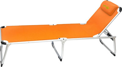 Campus Foldable Aluminum Beach Sunbed Orange with Pillow 187x58x30cm