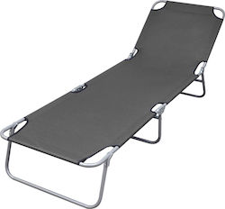 vidaXL Foldable Steel Beach Sunbed Gray 189x58x27cm