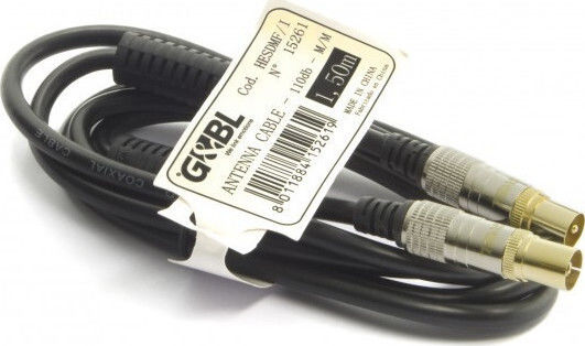 G&BL Cablu De Antenă Coaxial De Sex Masculin - Coaxial De Sex Feminin Negru 2.5m 15688 1 Bucată