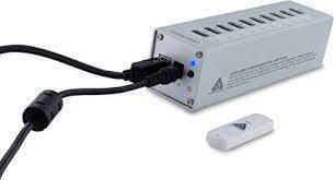 Apricorn USB-Hub 10 Anschlüsse USB 3.0 mit Anschluss an einen Computer USB-A Weiß