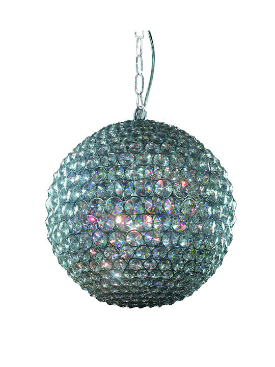 Home Lighting Ball Κρεμαστό Φωτιστικό Μοντέρνο Πολύφωτο Ασημί