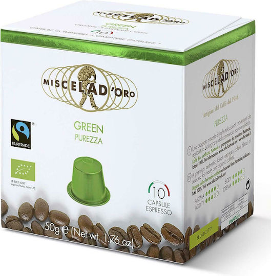 Miscela D'oro Capsule Espresso Green Compatibile cu Mașina Nespresso 10capace