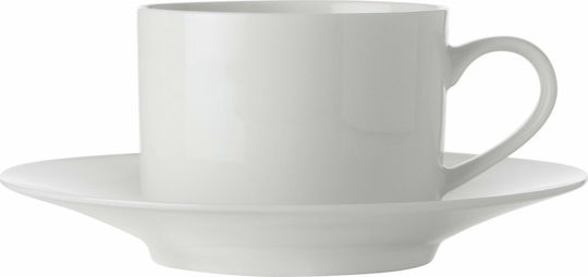 Maxwell & Williams Straight White Basics Tasse Kaffee aus Porzellan Weiß 250ml