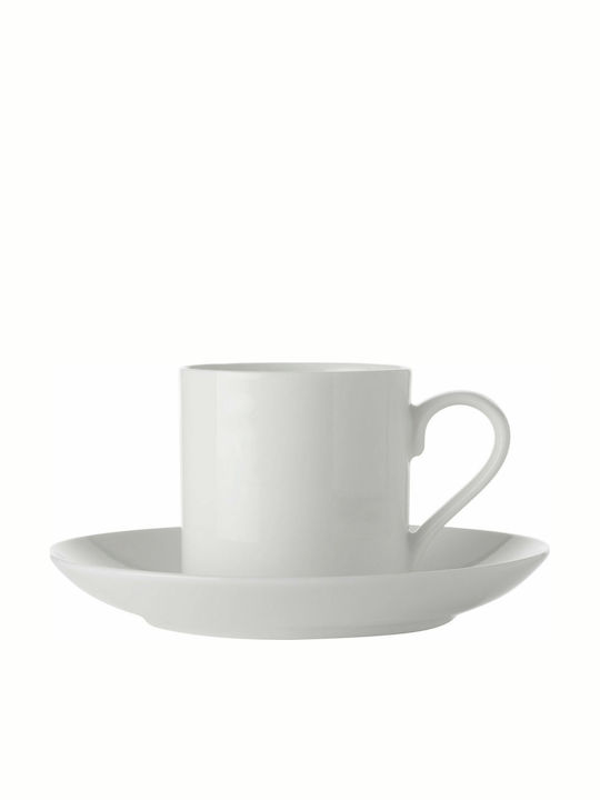 Maxwell & Williams Straight White Basics Porcelain Espresso Cup Set 100ml White