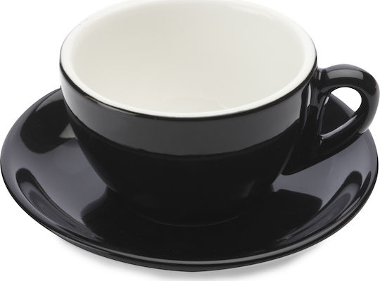 Maxwell & Williams Cafe Culture Tasse Cappuccino aus Porzellan Schwarz 200ml