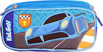 KalGav Fabric Pencil Case Racing Car with 2 Compartments Blue