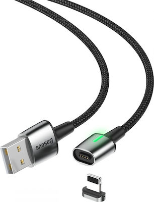 Baseus Zinc Braided / Magnetic Detachable USB-A to Lightning Cable Black 2m (CALXC-B01)