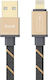 Allocacoc Flach USB-A zu Lightning Kabel Gold 1.5m (10761/LGHTGD)