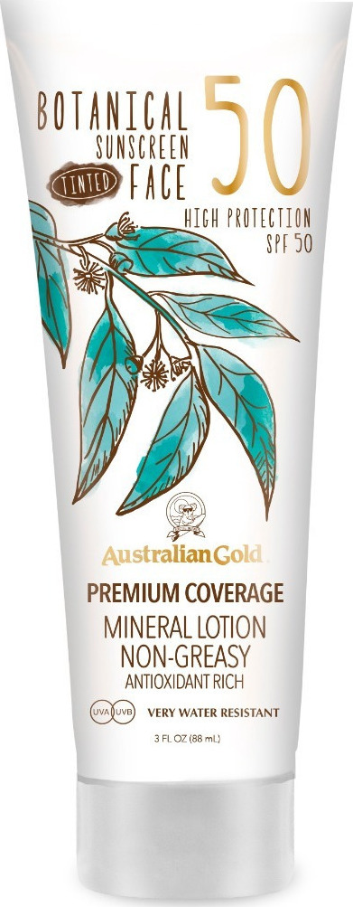 Australian Gold Botanical Sunscreen Face SPF50 Tinted Premium Coverage SPF50 88ml