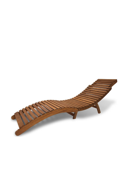 Wooden Single Lounge Chair Brown 182x54x63cm