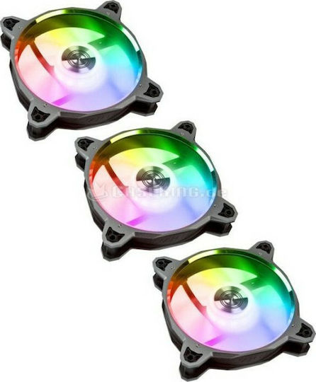 Lian Li Bora Case Fan 120mm (2050rpm / 57.2cfm) με RGB Φωτισμό και Σύνδεση 4-Pin PWM 3τμχ Bora Grey