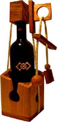 Wooden Rope & Knot Wooden Lock For Wine