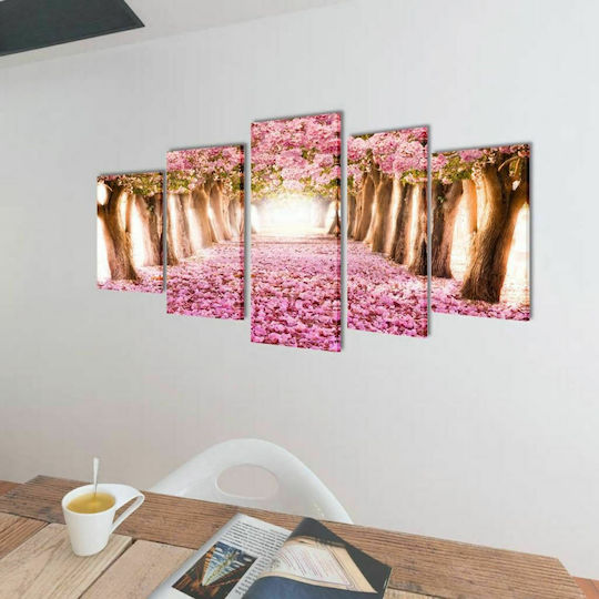 vidaXL Fünffach Gemälde auf Leinwand 100x50cm